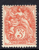 Alexandrie N° 21 XX Type Blanc : 3 C. Orange  Sans Charnière, TB - Neufs