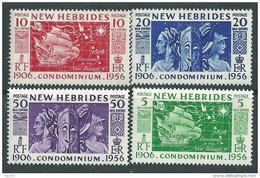 Nouvelles Hébrides N° 171 / 74  XX  Cinquantenaire Du Condominion Les 4 Vals Légende Anglaise, Sans Charnière, TB - Unused Stamps