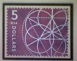 United States, Scott #5701, Used(o), 2022, Floral Geometry, $5, Silver And Violet - Usati