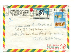 Rép. Togolaise - Affranchissement Sur Lettre - J.O. D'Hiver Sapporo 72 / SKI / Sculpture Sur Bois - Togo (1960-...)