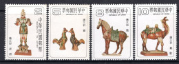 Taiwan 1980 T'ang Dynasty Tricoloured Pottery Set MNH (SG 1308-1311) - Neufs