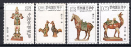 Taiwan 1980 T'ang Dynasty Tricoloured Pottery Set MNH (SG 1308-1311) - Unused Stamps