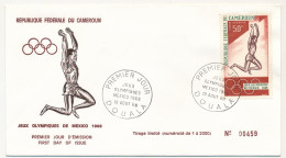 Cameroun => Env FDC => 50F Jeux Olympiques De Mexico 1968 - 19 Aout 1968 - Douala - Cameroun (1960-...)