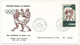 Cameroun => Env FDC => 30F Jeux Olympiques De Mexico 1968 - 19 Aout 1968 - Douala - Cameroon (1960-...)