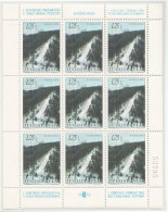Yugoslavia Mi.1450DD Sheetlet Of 9 ERROR Light Blue Double Impression MNH / ** 1972 Ski, RARITY ! - Non Dentelés, épreuves & Variétés