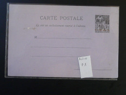 Entier Postal Carte Postale Alphée Dubois 10c Noir Sur Lilas N°1 St-Pierre Et Miquelon (ex 1) - Interi Postali