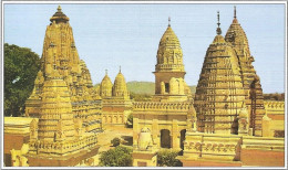 India Khajuraho Temples MONUMENTS - JAIN Temple Of The Eastern Group Picture Post CARD New As Per Scan - Hindouisme