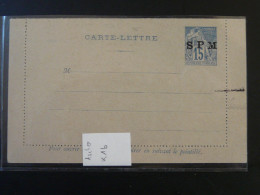 Entier Postal Carte Lettre Alphée Dubois 15 Bleu N°2 St-Pierre Et Miquelon (ex 2) - Cartas & Documentos