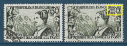 France 1960 - Variété -    Y&T N° 1246 Oblitérés Centenaire Du Rattachement Du Duché De Savoie   (voir Descriptif ) - Gebraucht