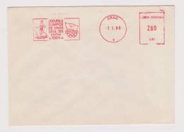 Romania Rumänien 1988 Cover Sport Seoul 1988 Summer Olympics EMA METER Postmark Athletics (66359) - Macchine Per Obliterare (EMA)