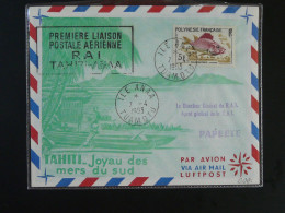 Lettre Premier Vol Première Liaison Aérienne Ile Anaa Tuamotu --> Tahiti Polynesie Francaise 1963 - Lettres & Documents