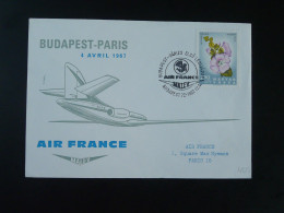 Lettre Premier Vol First Flight Cover Budapest Paris Caravelle Air France 1967 - Brieven En Documenten