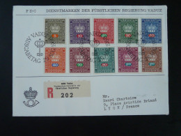 Lettre Recommandée FDC Registered Cover Dienstmarken Der Regierung Liechtenstein 1968 - Brieven En Documenten