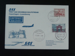 Lettre Premier Vol First Flight Cover Copenhagen Luxembourg SAS 1981  - Brieven En Documenten