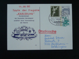 Entier Postal Stationery Card Fregate Karlsruhe Marine Allemagne Germany 1982 - Private Postcards - Used