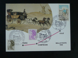 Carte Commemorative Diligence Malle-poste Paris Compiègne Lille Oise Nord 1985 - Diligences