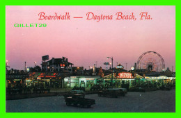 DAYTONA BEACH, FL - THE BOARDWALK AT NIGHT -  DAYTONA POST CARD CO - - Daytona
