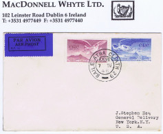 Ireland Airmail 1948 Angel Victor 3d And 6d On First Day Cover Dublin 7 IV 48, 3d Wrinkled - Aéreo