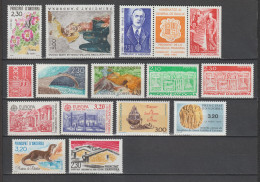 ANDORRE - ANNEE COMPLETE 1990 YVERT N°385/399A ** MNH - COTE 2017 = 39.8 EUR. - - Années Complètes