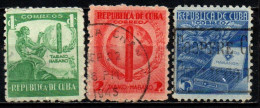 CUBA - 1939 - INDIANO D'AMERICA, SIGARO CUBANO, PIANTA DI TABACCO E SIGARI CUBANI - USATI - Used Stamps