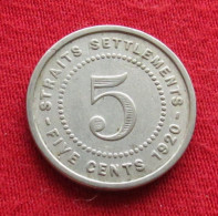 Straits Settlements 5 Cents 1920 KM# 34 Lt 130 *VT - Singapour