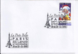 BELGIQUE N° SUR LETTRE DE « LA POSTE BELGE A PARIS » SALON 2005 - Lettres & Documents