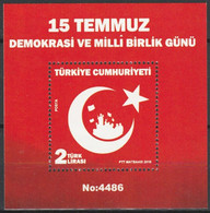 Turkey, Türkei - 2018 - Democracy And National Solidarıty Day - With Serial Numbers - 1.Mini S/Sheet ** MNH - Unused Stamps