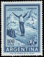 Argentina 1961-69 100p Ski Jumper Wmk RA In Sun Unmounted Mint. - Unused Stamps