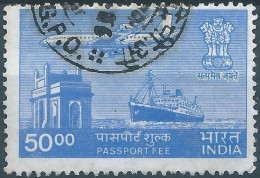 INDIA - INDIAN,Revenue Stamp Tax Fiscal Passport FEE,Obliterated - Dienstzegels