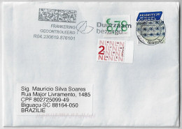 Netherlands 2023 Priority Cover Rotterdam Brazil Stamp Slogan Cancel Postage Checked Delivered In A Sustainable Way Leaf - Covers & Documents