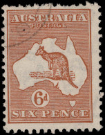 Australia 1931-36 6d Chestnut CofA (few Ragged Perfs At Top) Fine Used. - Usati