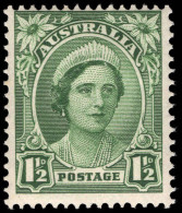 Australia 1948-56 1½d Green No Wmk Lightly Mounted Mint. - Nuevos