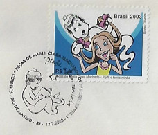 Brazil 2003 Cover With commemorative Stamp RHM-C-2524 And Cancel Pieces By Maria Clara Machado Little Kid-ghost Pluft - Briefe U. Dokumente