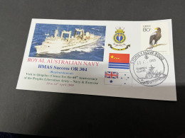 7-7-2023 (1 S 34) Royal Australian Navy Warship - HMAS Success OR 304 (visit To China) With China Eagle Stamp - Autres & Non Classés