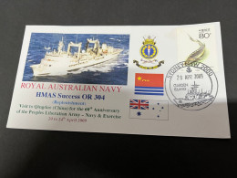 7-7-2023 (1 S 34) Royal Australian Navy Warship - HMAS Success OR 304 (visit To China) With China Fish Stamp - Otros & Sin Clasificación