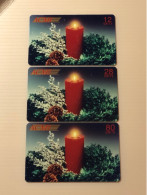 Mint USA UNITED STATES America Prepaid Telecard Phonecard, Holiday Telecard Candle, Set Of 3 Mint Cards - Collezioni