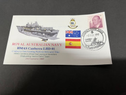 7-7-2023 (1 S 34) Royal Australian Navy Warship - HMAS Canberra LHD1 & HMAS Adelaide LHD 2 (built In Spain) 2 Covers - Andere & Zonder Classificatie