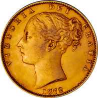 Royaume-Uni Souverain Victoria Buste Jeune Et Armoiries No Die Number 1872 - 1 Sovereign