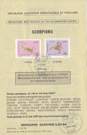 ALGERIA ALGERIE - 1997 SCORPIONS SCORPION - OFFICIAL PHILATELIC BROCHURE NOTICE FOLDER - FDC DOCUMENT - RARE - Arañas