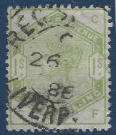 Grande Bretagne N°85  1 Shilling Oblitéré Dateur Registred Liverpool TTB - Used Stamps