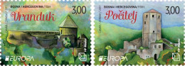 Bosnia Mostar.2017 EUROPA CEPT.CASTLES.2 ST .MNH - 2017