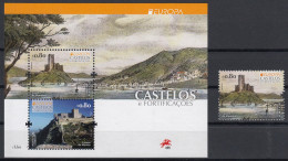 PORTUGAL2017 EUROPA CEPT.CASTLES.set Block + 1 St - 2017