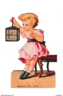 Chromo Découpis Petite Fille Ou Fillette Avec Cage à Oiseaux Bonjour FIFI - Children