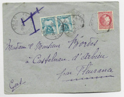 FRANCE MAZELIN 1FR SEUL LETTRE 1946 POUR FLEURANCE GERS 2FR PAIRE 2.10.1946 - 1945-47 Cérès Van Mazelin