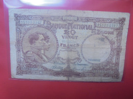 BELGIQUE 20 Francs 1945 Circuler (B.18) - 20 Franchi