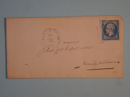 BV7 FRANCE   BELLE  LETTRE  1886 MERY A ROMILLY  +N°14 VOISIN+AFF. INTERESSANT+ - 1853-1860 Napoléon III