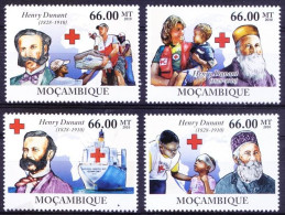 Mozambique 2010 MNH 4v, Red Cross Founder Henri Dunant 100th Death Ann. - Henry Dunant