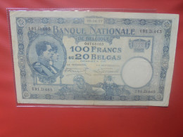 BELGIQUE 100 Francs 9-8-1927 Circuler (B.18) - 100 Francs & 100 Francs-20 Belgas