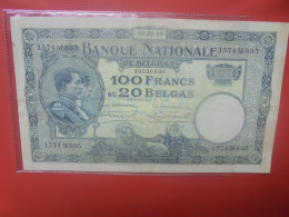 BELGIQUE 100 Francs 20-9-1929 Circuler (B.18) - 100 Francs & 100 Francs-20 Belgas