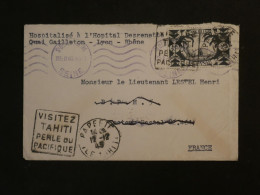 BV7 ET.  OCEANIE BELLE LETTRE CURIOSITé 1946 PAPEETE TAHITI  A LYON +FRANCE LIBRE+  + DAGUIN ++AFF. INTERESSANT++++ - Brieven En Documenten